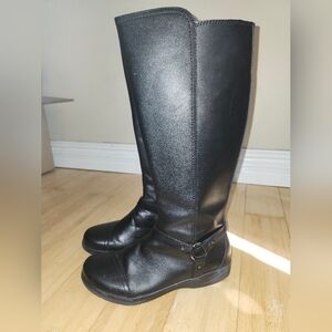 Clark's Comfort Black Zip Up Knee Boots 7.5 Women's